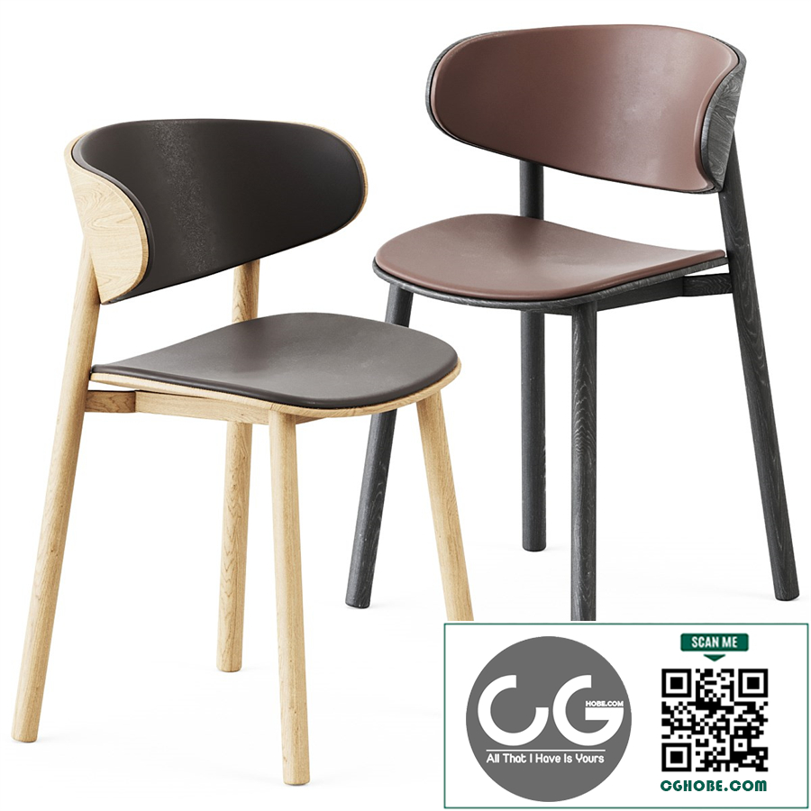 Font Wooden Chair Upholstered by Wiesner-Hager