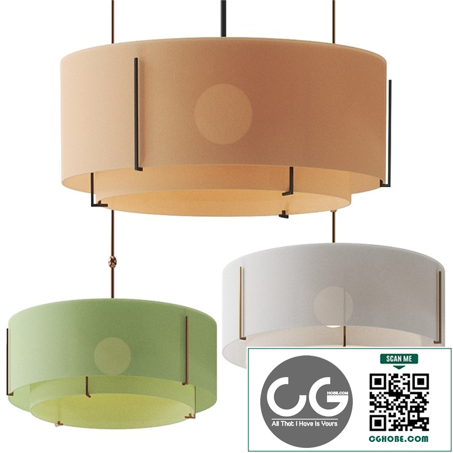 Exos Large Double Shade Pendant by Hubbardton Forge