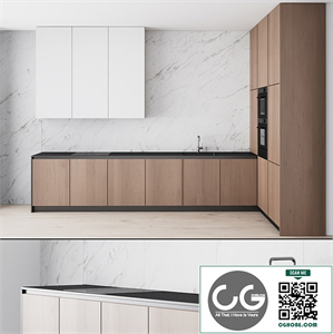 107 modern kitchen 04 minimal white wood marble