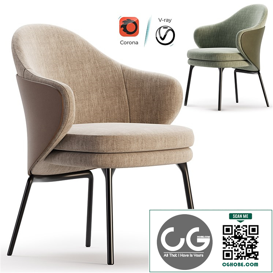 ANGIE Easy chair By Minotti