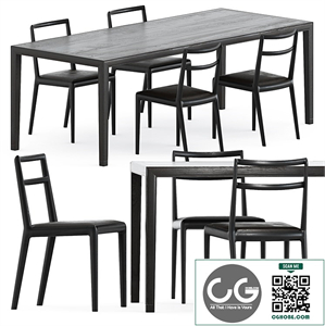 Straight back chair and Zhang table by Timeandstyle