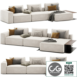 westside modular sofa with side table by poliform