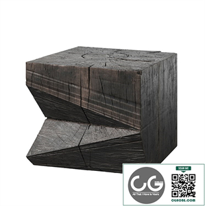 1st Dibs Sculpted Brutalist End Table CT 9 Solid Oak