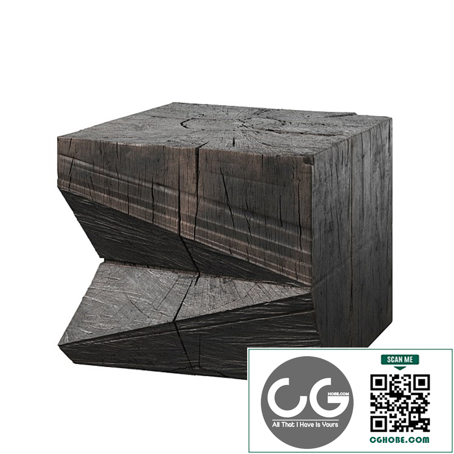 1st Dibs Sculpted Brutalist End Table CT 9 Solid Oak