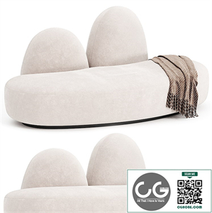 LAGU FUYU Curved 2 seater fabric sofa