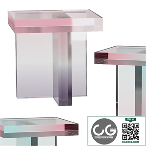 Tables Made With Dyed Acrylic Resin