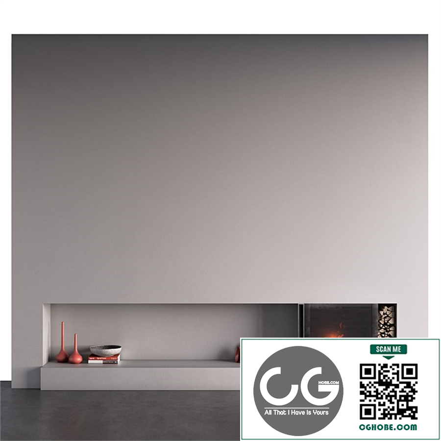 wall with fireplace