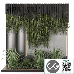 Indoor Wall Vertical Garden in Concrete Base - Set 1450