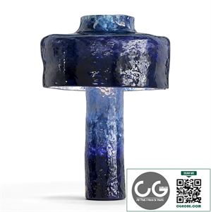 blue ceramic table lamp