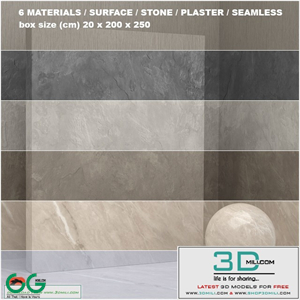6 materials (seamless) - stone, plaster - set 22