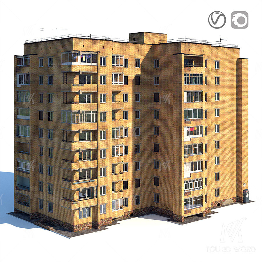 Soviet nine-story house