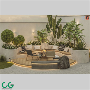 Landscape tree pool outdoor tables and chairs 3d model