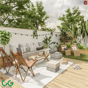 Outdoor sofa garden chair 3d model
