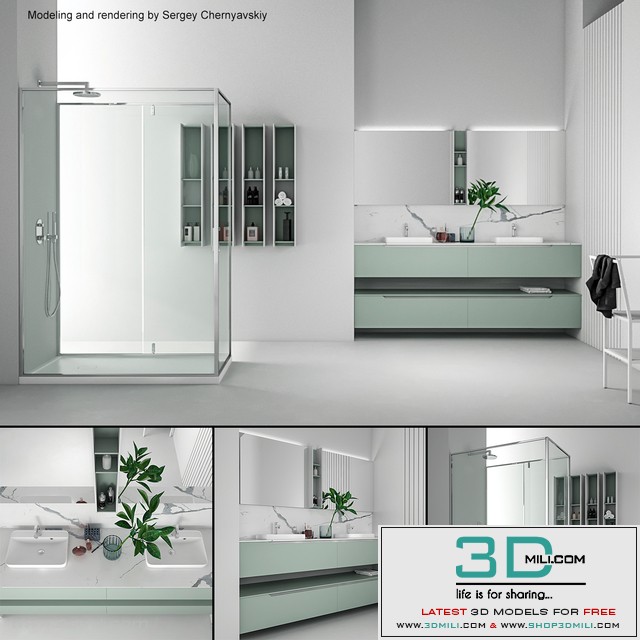 Bathroom furniture set Gold