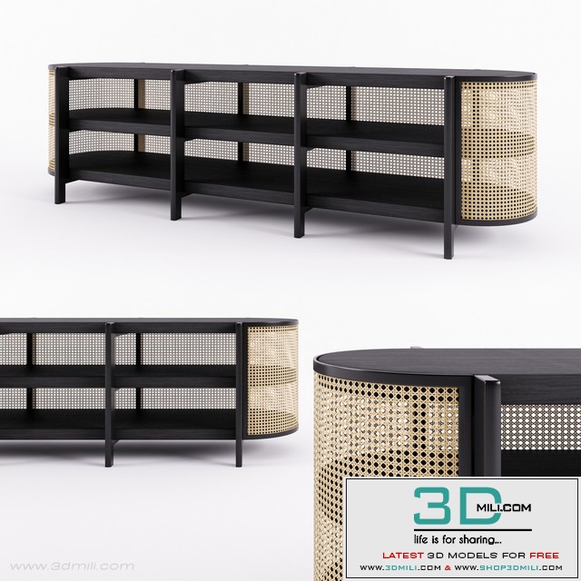 Cane low cabinet