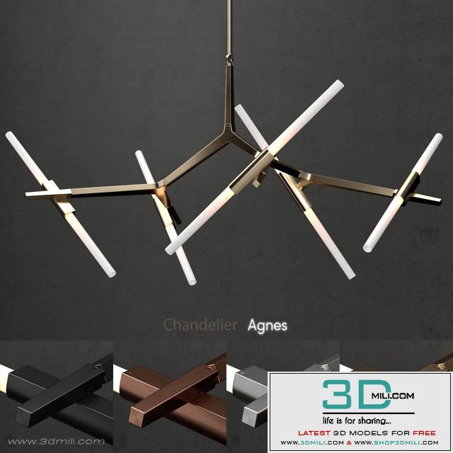 Chandelier Agnes 10 lights 4 colors