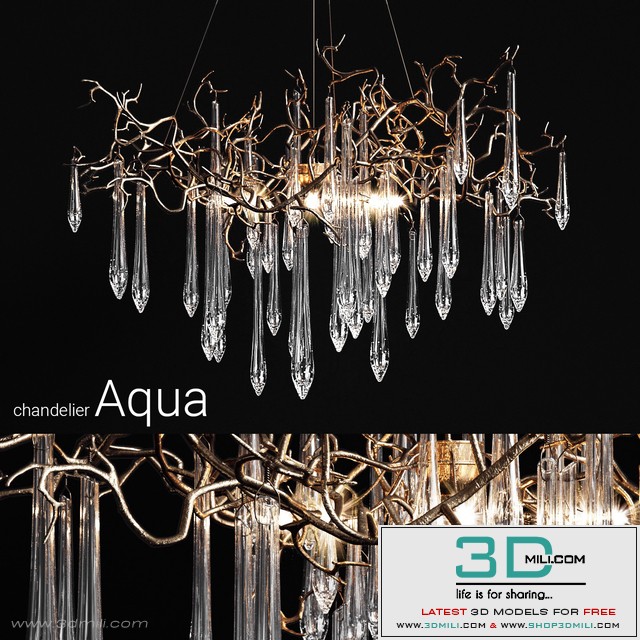Chandelier serip aqua