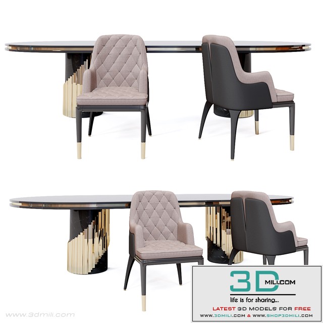 Charla dining chair & Littus Oval Table