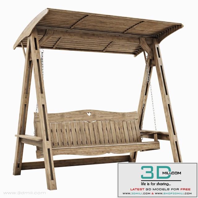 Garden swing made of wood