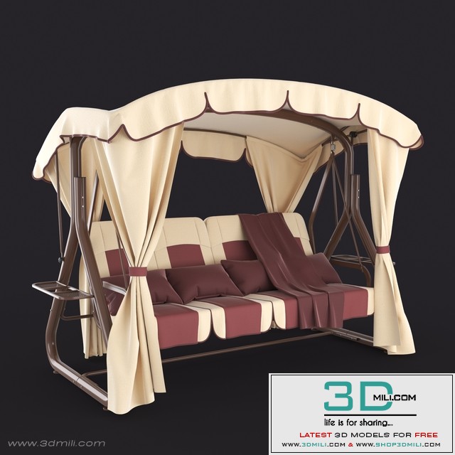 Garden swing suspended, quadruple