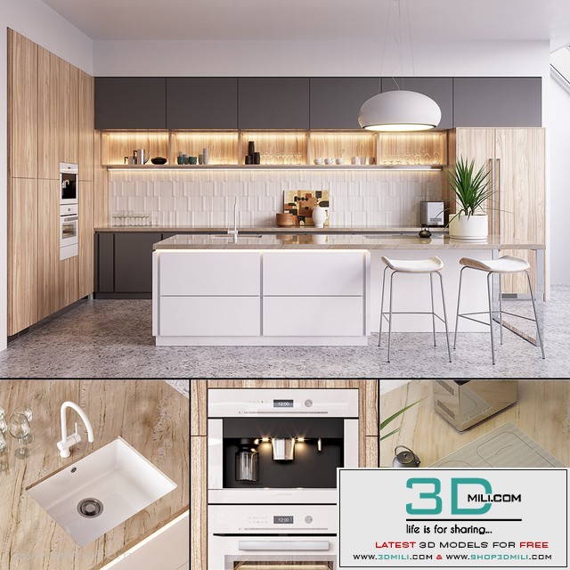 Kitchen Nolte Nature (vray GGX, corona PBR)