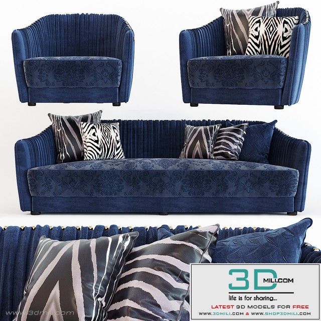 Roberto Cavalli Sharpei Sofa and Armchair