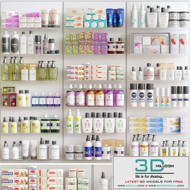 Showcase in a pharmacy with cosmetics 5