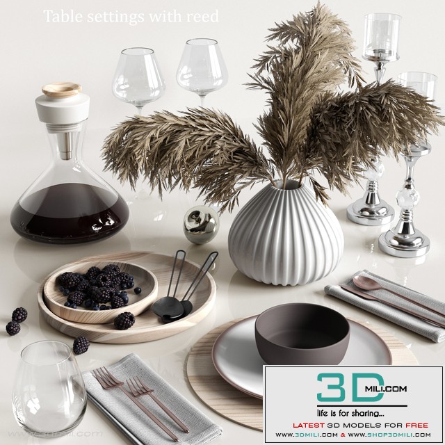 Table settings with reed