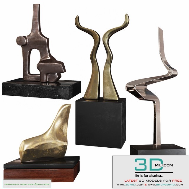 Abstract Sculptures set by Burlini Varga