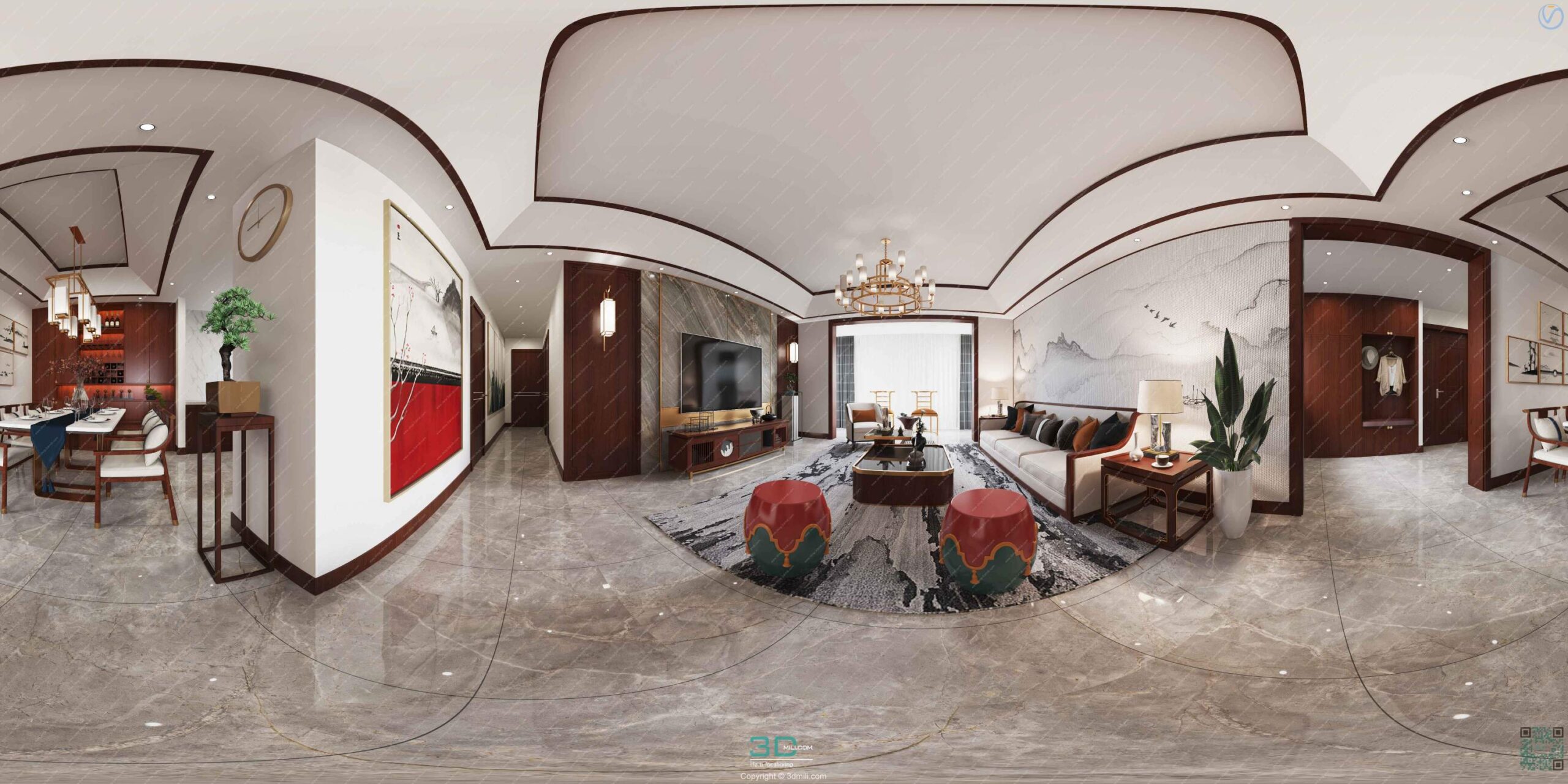 Apartment 129 Southeast Asia Style 3dsmax File Free Download