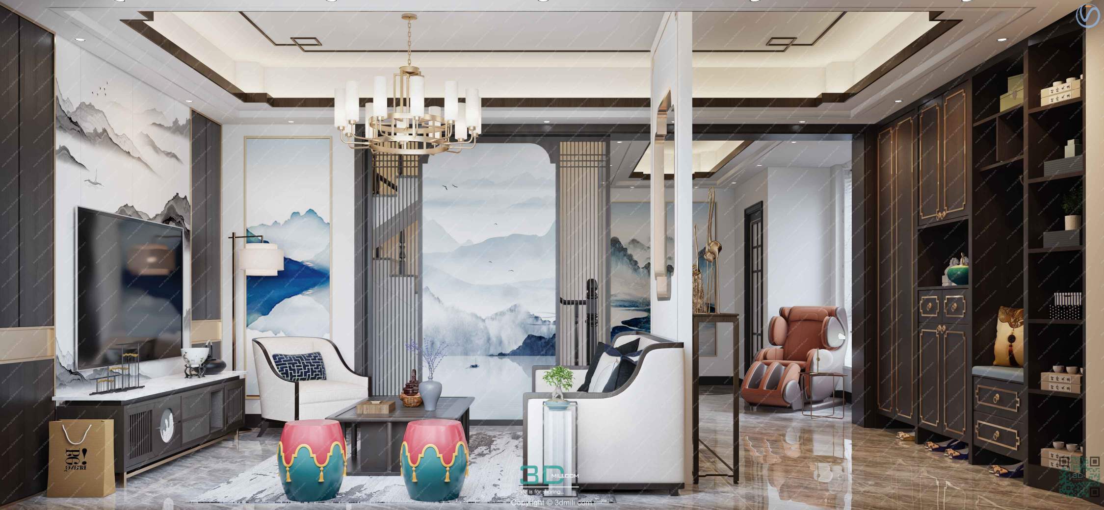 Apartment 130 Southeast Asia Style 3dsmax File Free Download