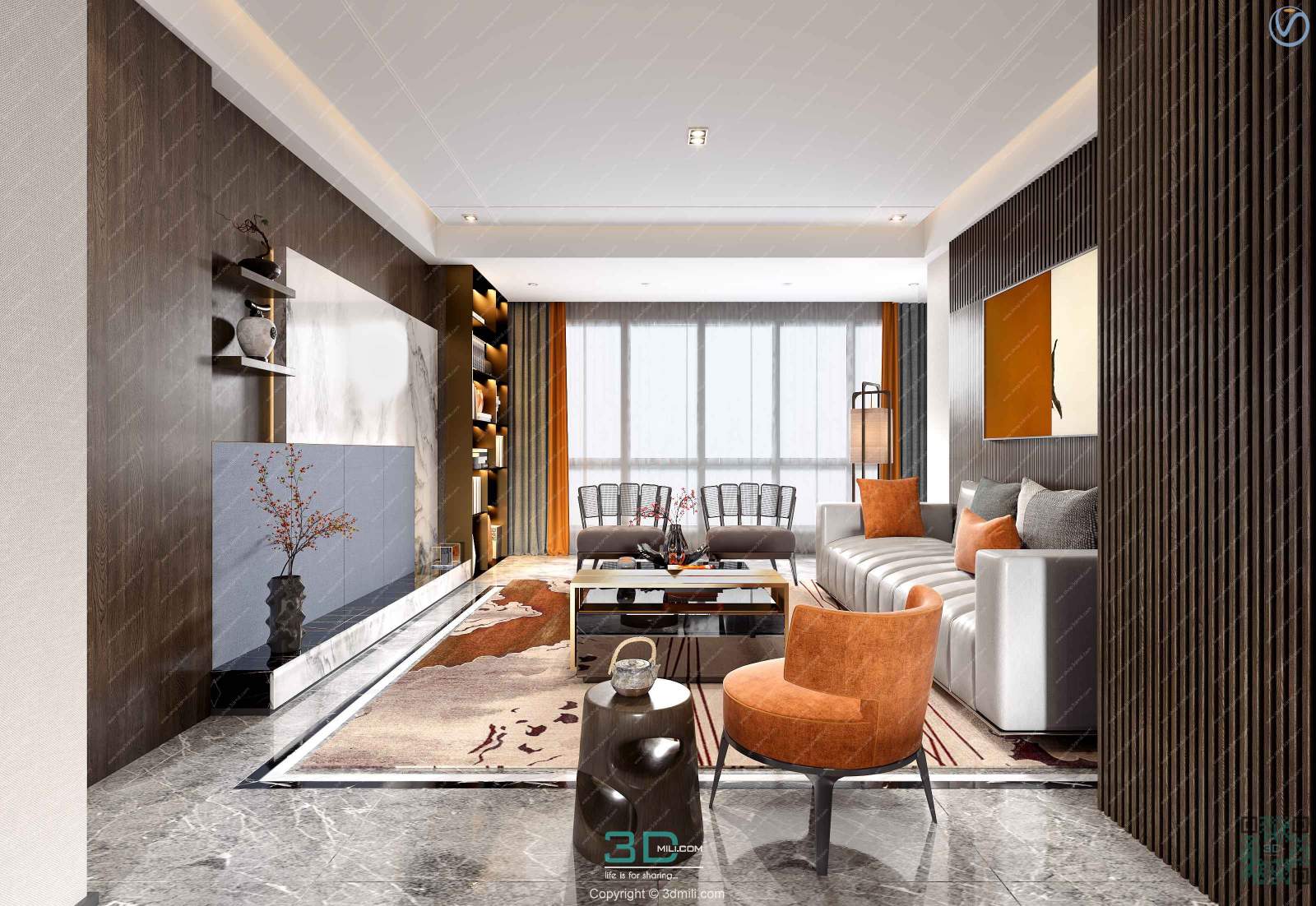 Apartment 26 Southeast Asia Style 3dsmax File Free Download 02