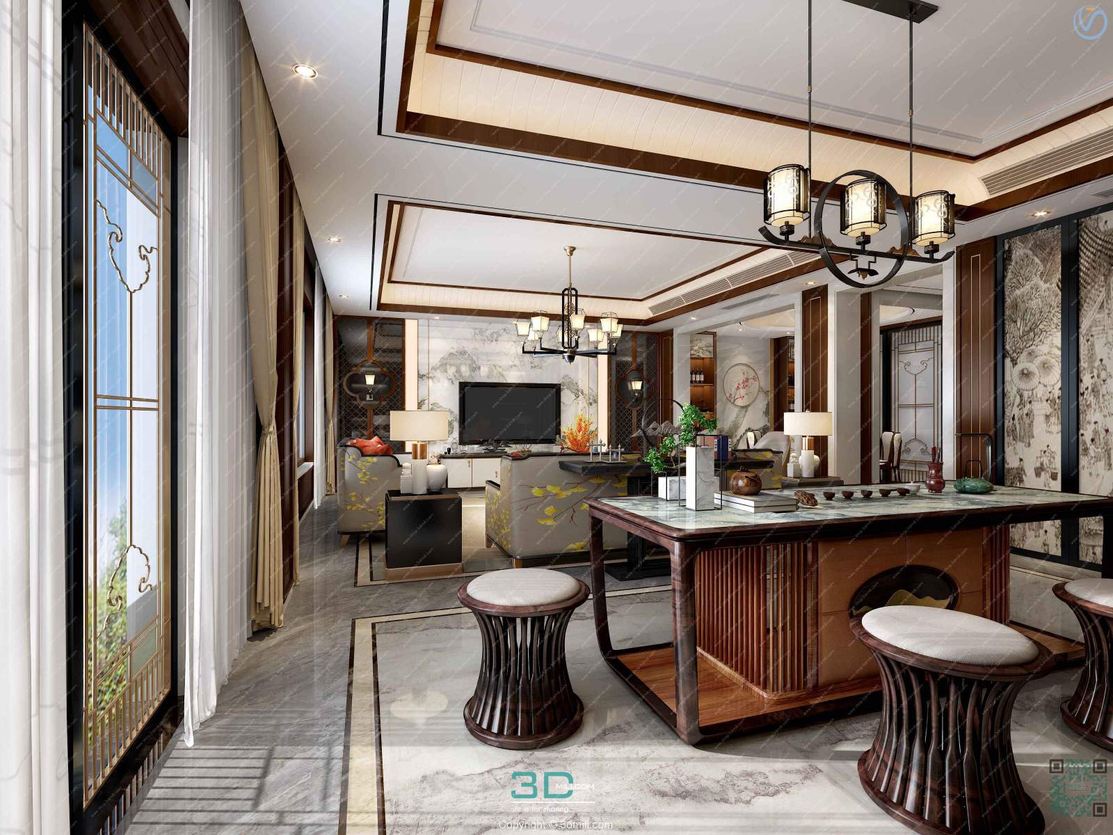 Apartment 28 Southeast Asia Style 3dsmax File Free Download 01