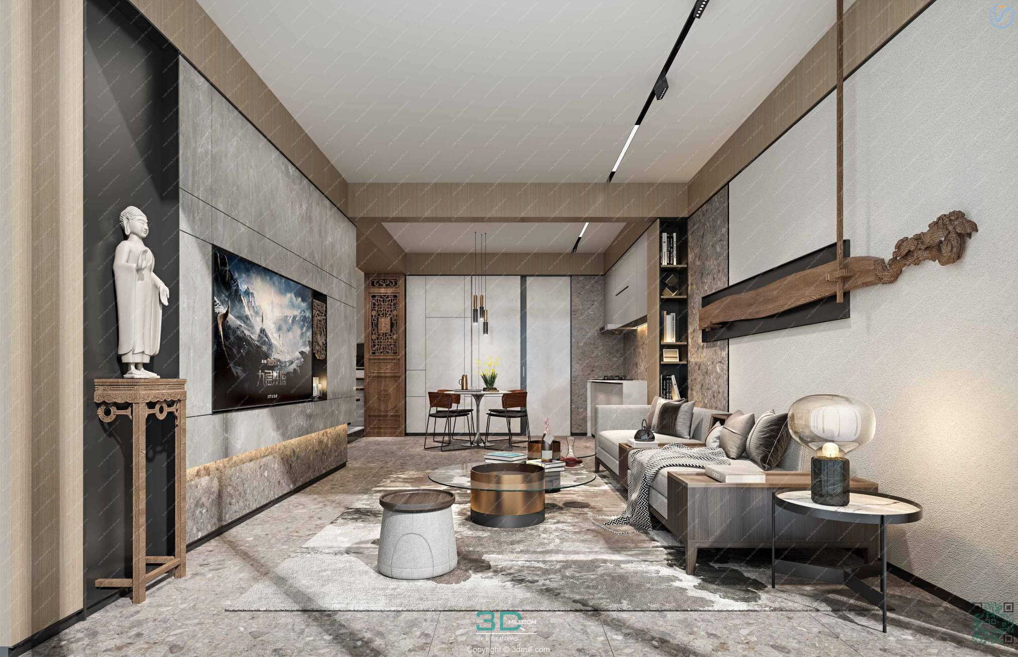 Apartment 28 Southeast Asia Style 3dsmax File Free Download 02