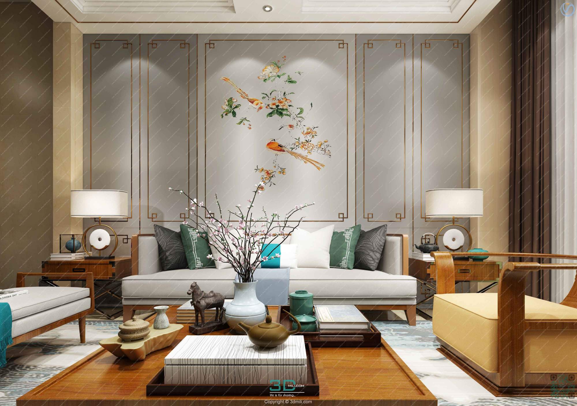Apartment 35 Southeast Asia Style 3dsmax File Free Download 01