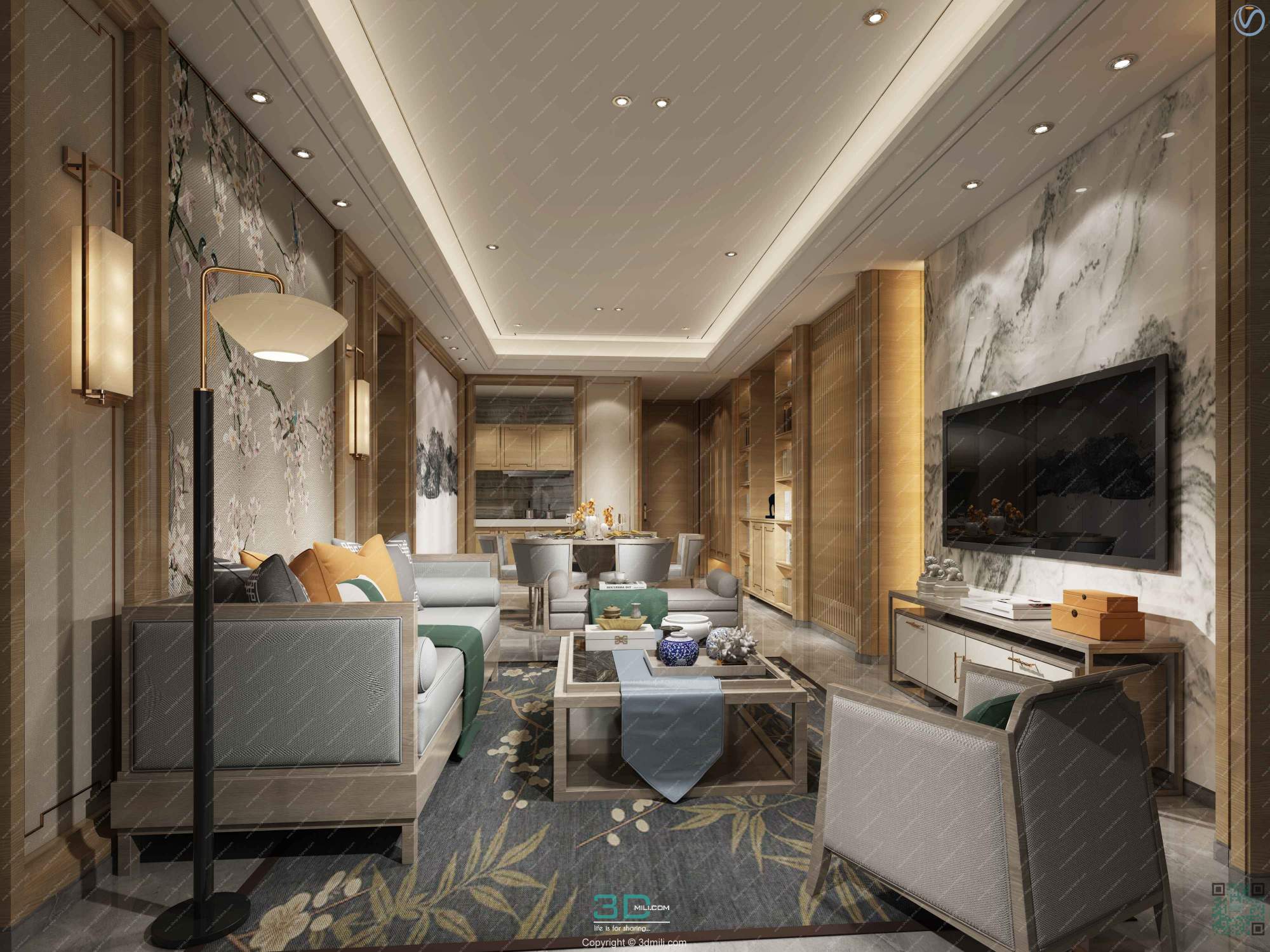 Apartment 52 Southeast Asia Style 3dsmax File Free Download