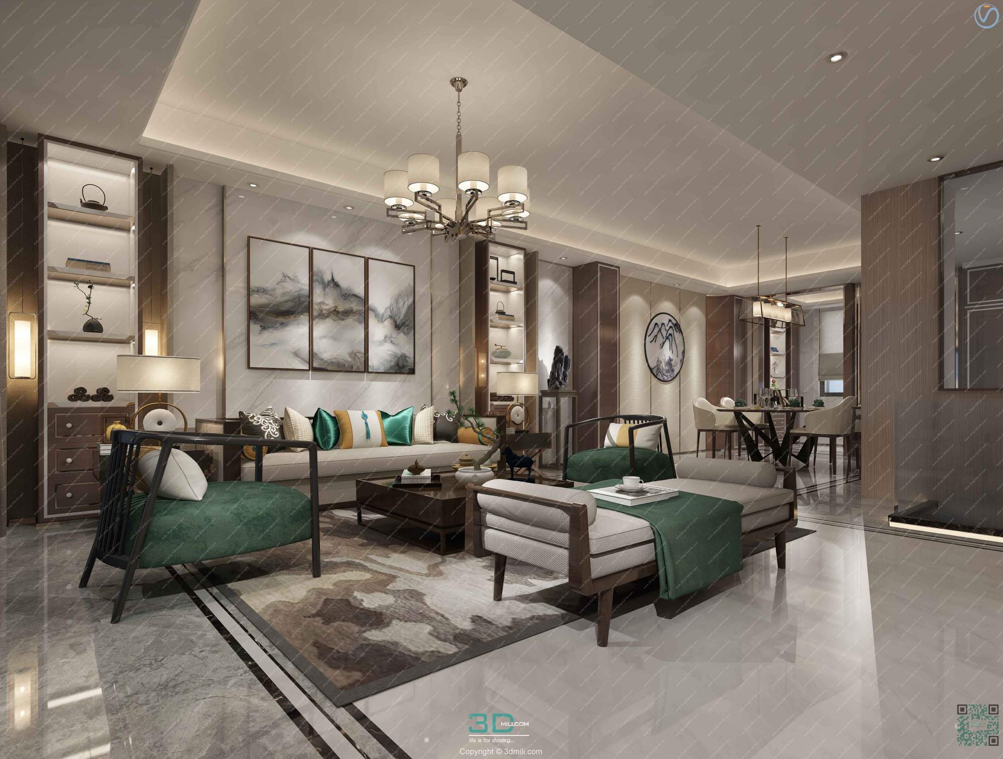 Apartment 58 Southeast Asia Style 3dsmax File Free Download