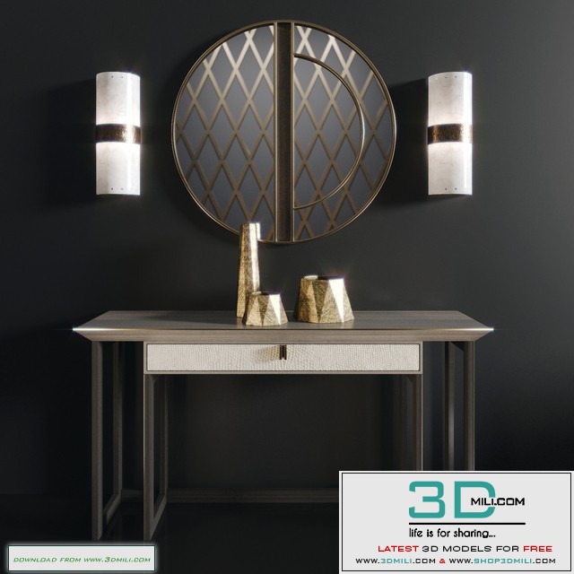 Bali console, Estremoz wall light, Kobe mirror