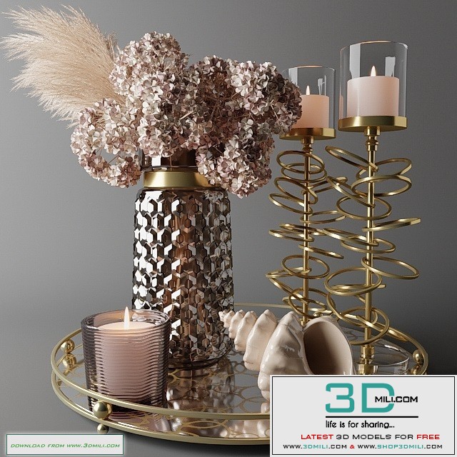 Bouquet of dry hydrangea and pampas grass with a sink