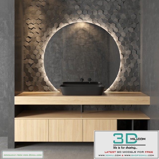 Cerasa NEROLAB | Wood veneer vanity unit
