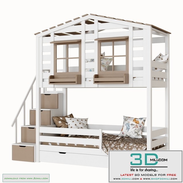 Children's 2-level bed lodge Bilbao