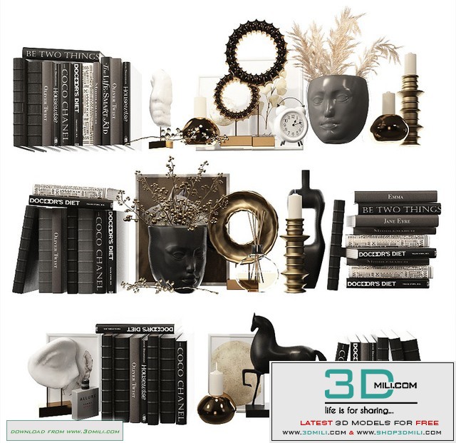 Decorative shelf filling set 6