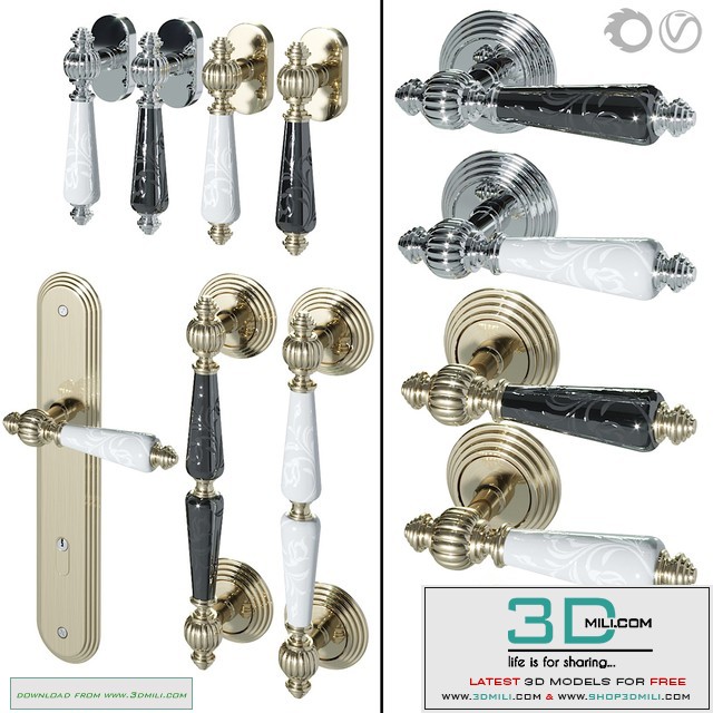 Door Handle Set Fimet Michelle 106P Flower