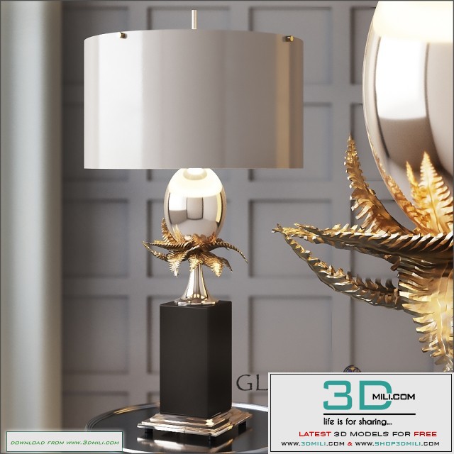 Global Views Egg and Palm Lamp