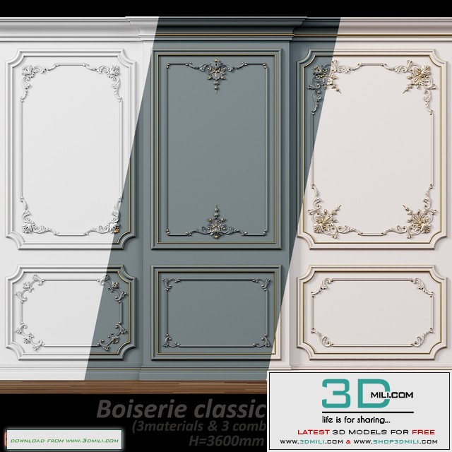 Wall molding 5. Boiserie classic panels