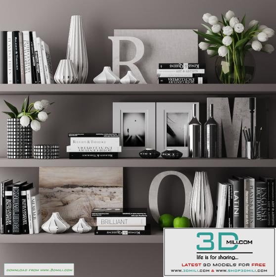decorative set with books 03