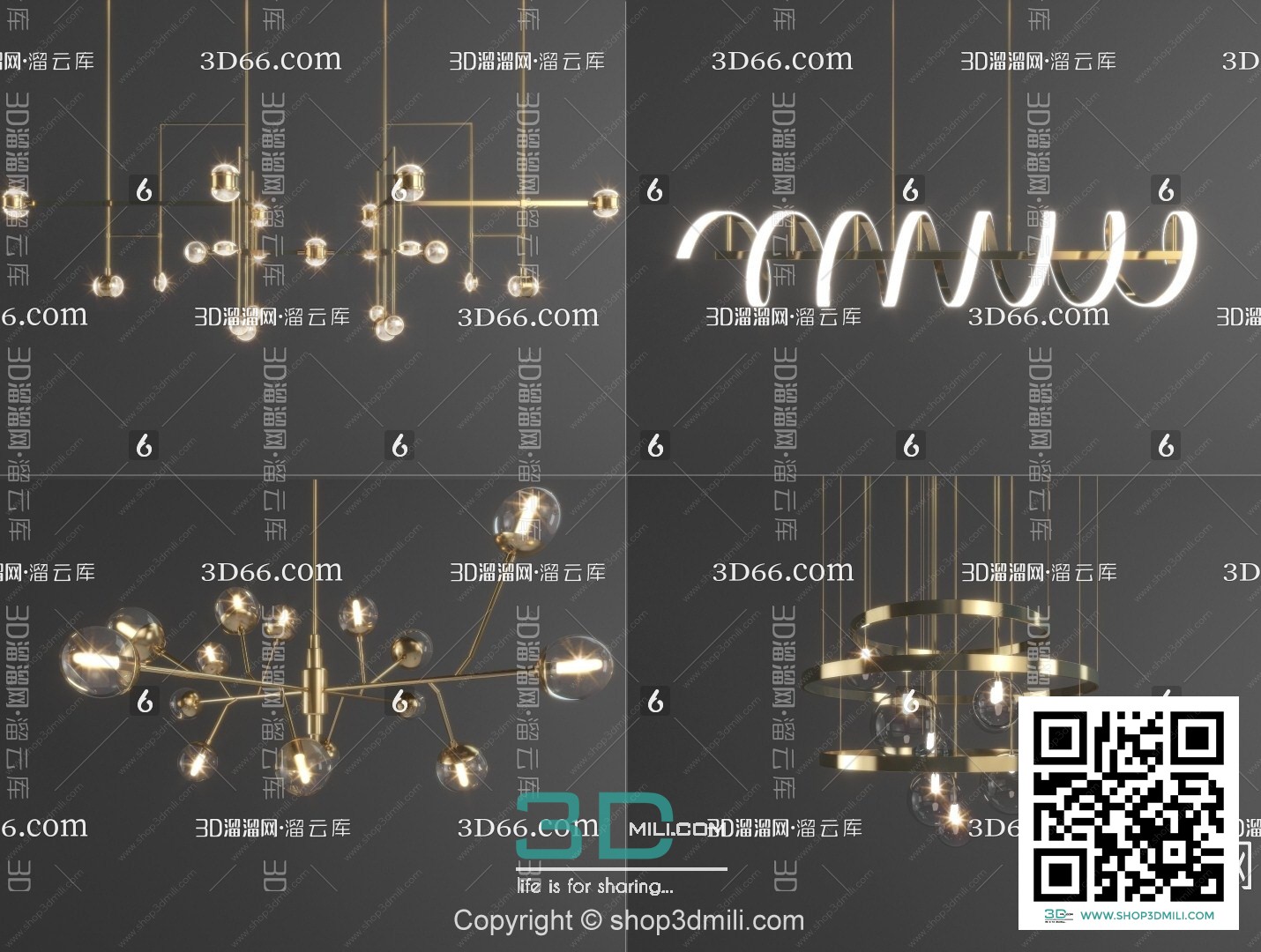 Chandelier 3dsmax Model 25 Free Download