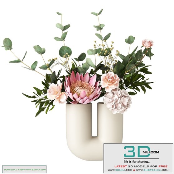 Kink Vase with Flowers by Muuto