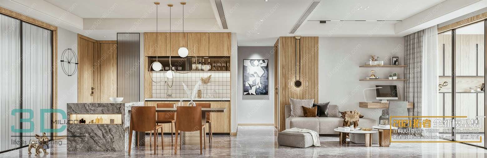 Apartment Mordern Style 127 3D Model Free Download