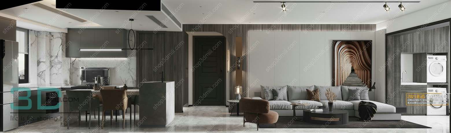 Apartment Mordern Style 164 3D Model Free Download